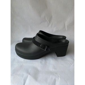 Crocs Sarah 203631 Clogs Black Heel Mules Buckle Slip-On Shoes Women's Size 9